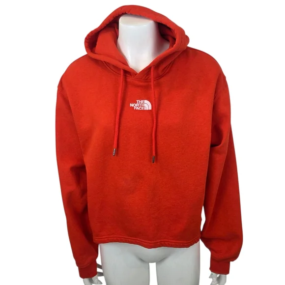 The North Face Hi Lo Hoodie Pullover Sweatshirt Womens XL Red Cropped - Picture 1 of 10